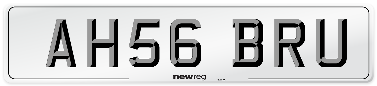 AH56 BRU Number Plate from New Reg